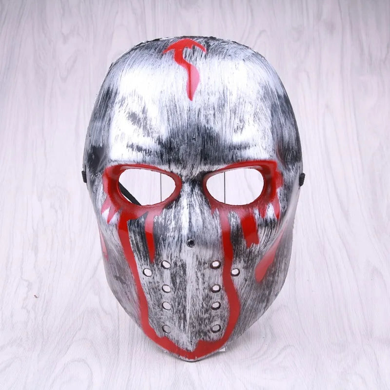 Ghost Face Mask Halloween Scary Person Mask Horror Bleeding Mask Demon Cosplaying Party Show Props Haunted House Props Masque