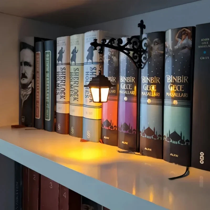Halloween Hanging Ghost Reading Book Night Light Warm LED Wall Decor Lamp Cute Spooky Ghost Lantern Bedroom Book Ambient Light