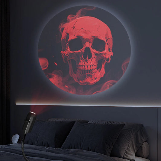 Luz de proyección USB con temática de Halloween, lámpara de proyección de techo para interiores, luz ambiental de pared, luz decorativa para vacaciones, ajustable