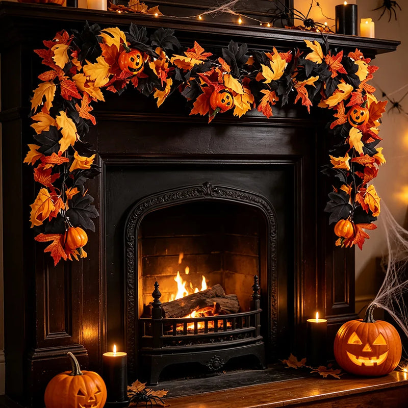 Fall Pumpkin Vine Garland - Thanksgiving mantle decor