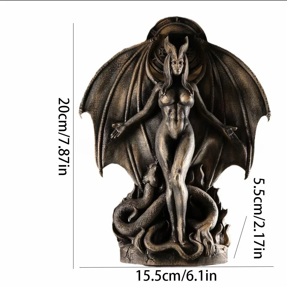 Lilith and Inanna Statue - gothic resin figurine