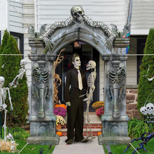 Skeleton Graveyard Decorations - Halloween door banner