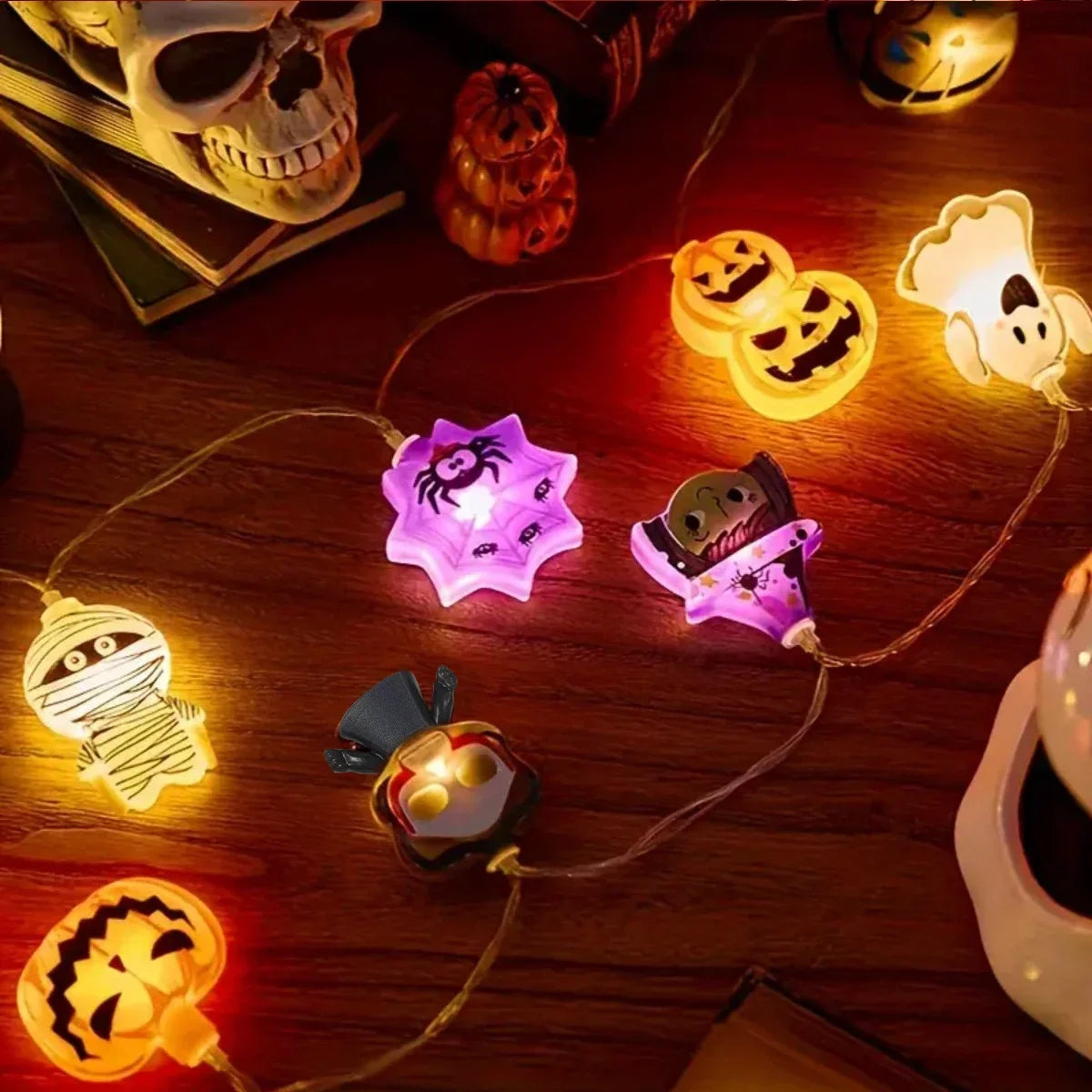 10/20/40 LED Halloween Light String Mummy Pumpkin Ghost Lantern String Ghost Festival Supplies Happy Halloween Party Decor