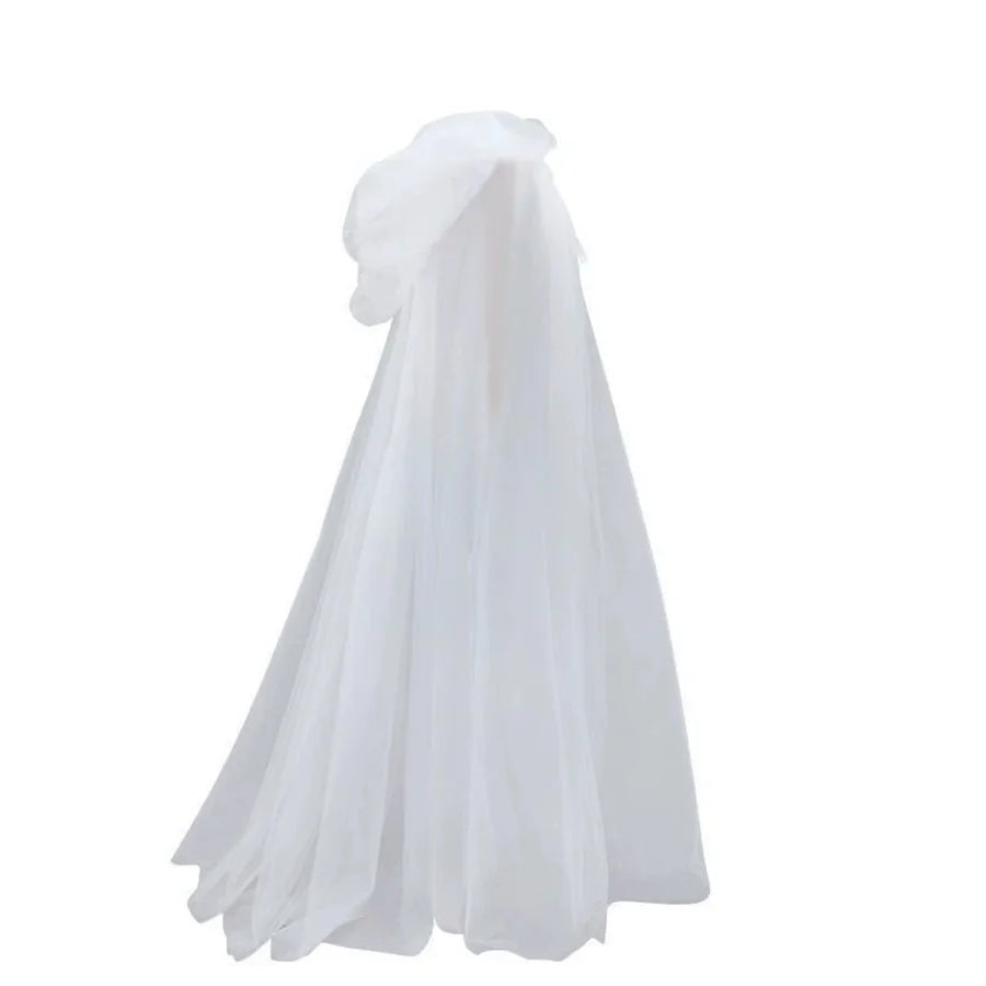 disfraz de fantasma con capa con capucha, vestido largo de red de bruja diosa de la muerte, traje de actuación de cuerpo entero