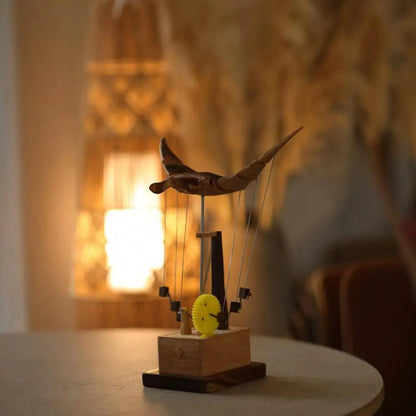 Handmade Wooden Manta Ray - decorative wall art