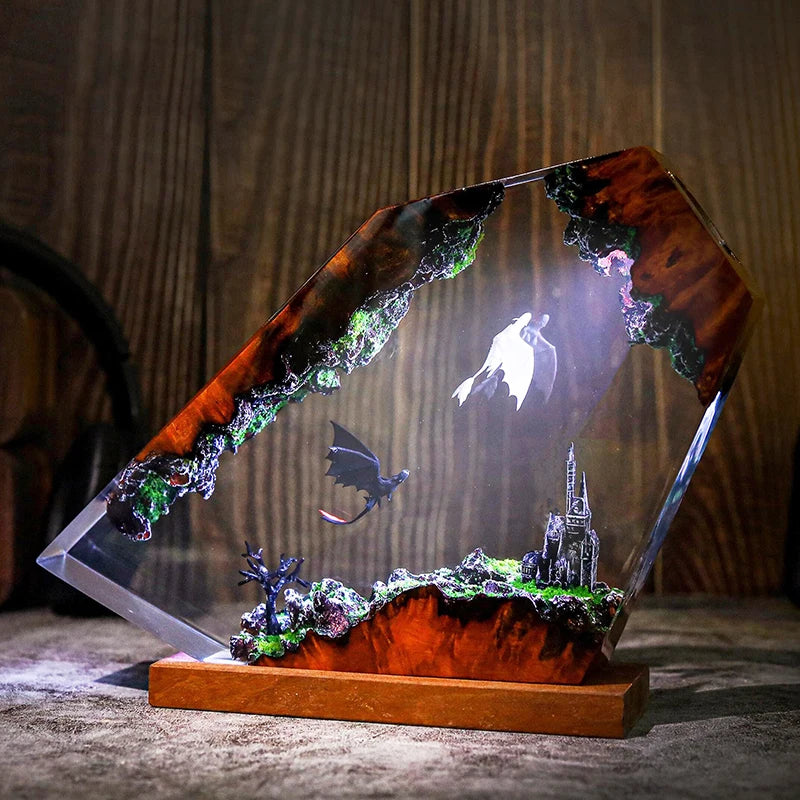 Dragon Resin Table Light - decorative LED lamp