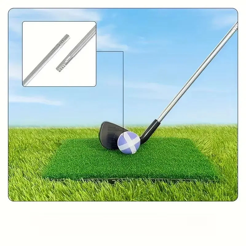 1pc Golf Cues - 2pcs Golf Balls - Portable Metal Golf Cues - Golf Novice Golf Training Cues - for Family Gatherings - Outdoor Activities - Parties And Picnics - Detachable Design teeZone