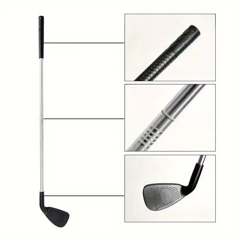 1pc Golf Cues - 2pcs Golf Balls - Portable Metal Golf Cues - Golf Novice Golf Training Cues - for Family Gatherings - Outdoor Activities - Parties And Picnics - Detachable Design teeZone