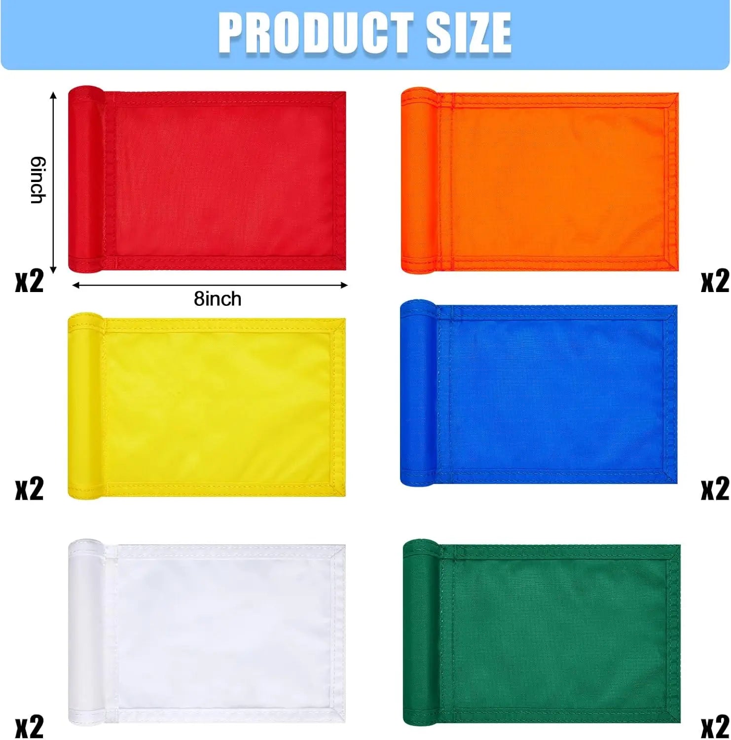 12 Pcs Solid Golf Flag Target Flag with Tube Inserted Waterproof Putting Green Flags 420D Nylon Mini Pin Flags 8" L X 6" H for Yard Garden Backyard Outdoor Halloween Christmas Gift Adults teeZone