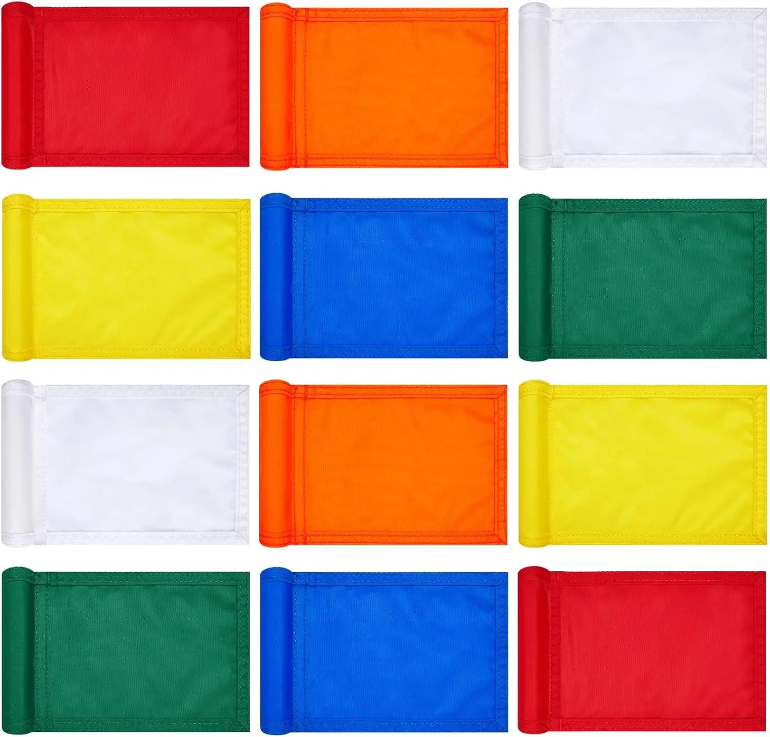 12 Pcs Solid Golf Flag Target Flag with Tube Inserted Waterproof Putting Green Flags 420D Nylon Mini Pin Flags 8" L X 6" H for Yard Garden Backyard Outdoor Halloween Christmas Gift Adults teeZone