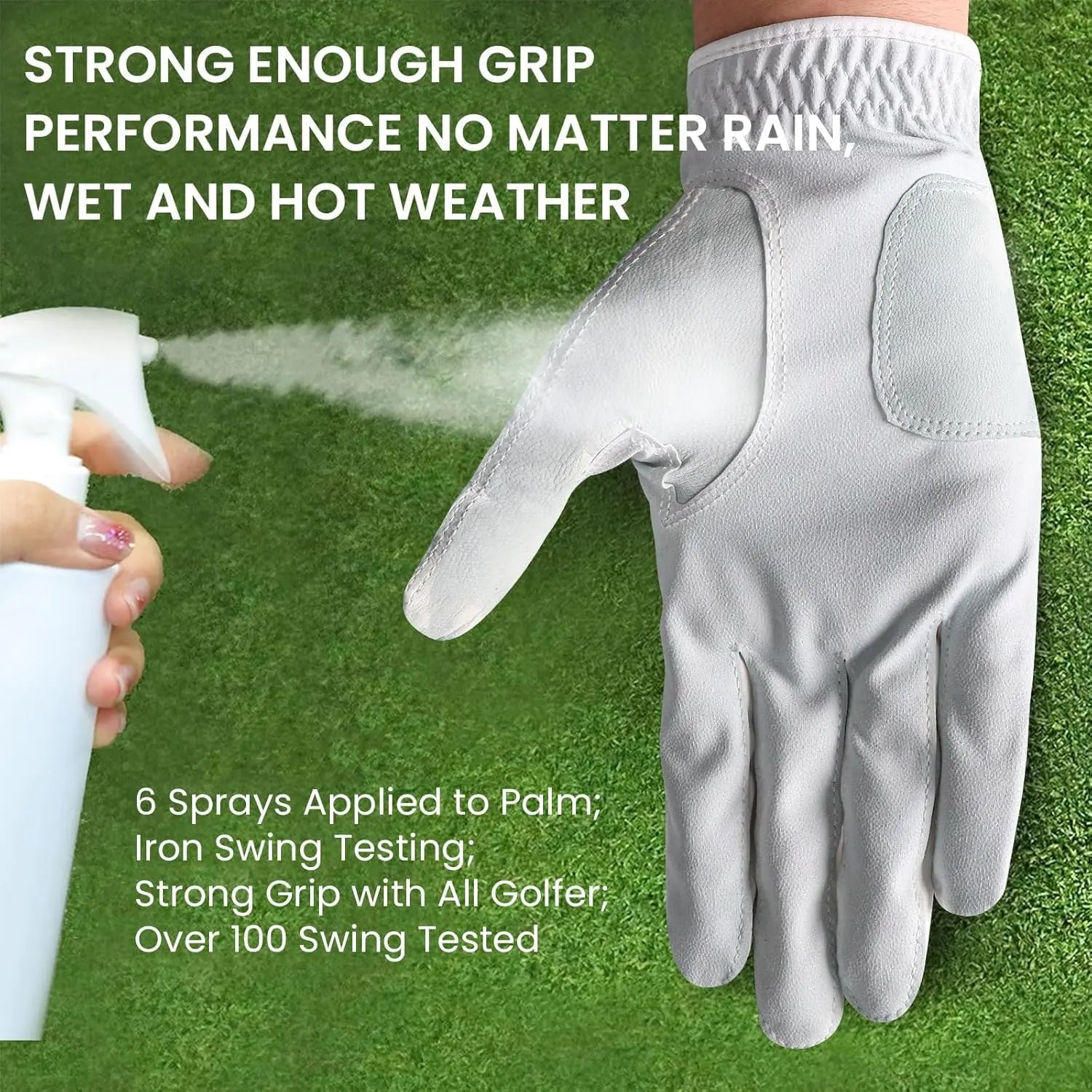 Golf Gloves Men Right Handed Golfer Left Hand with Ball Marker 1 Pack, Leather Premium Weathersof Grip Soft Mens Golf Glove, Size Small Medium ML Large XL teeZone