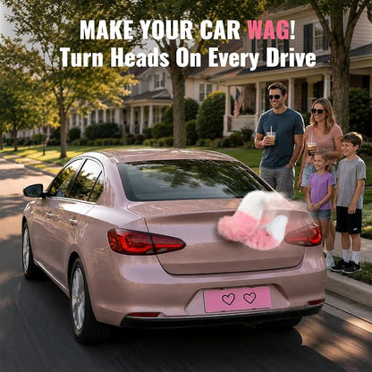 Wagging tail for car - pink, make your car wag