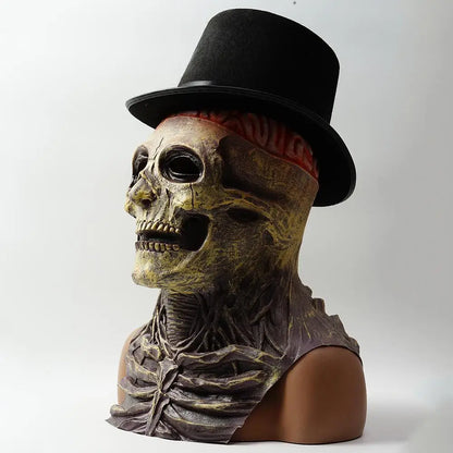 Scary Skull Mask Magic Cap Horror Bare Brain Zombie Latex Mask Halloween Party Masquerade Cosplay Terrible Full Face Headgear