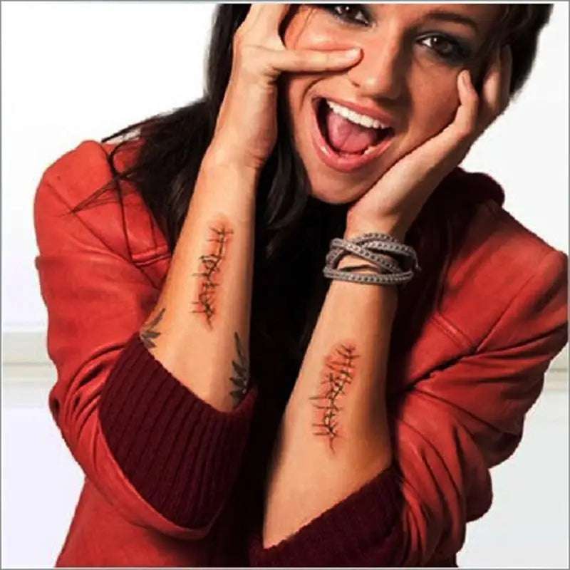 Halloween Zombie Scars Tattoos stickers With Fake Scab Blood Special Fx Costume Makeup Halloween Decoration