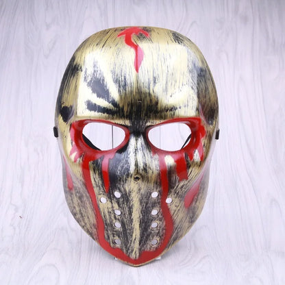 Ghost Face Mask Halloween Scary Person Mask Horror Bleeding  Mask Demon Cosplaying Party Show Props Haunted House Props Masque