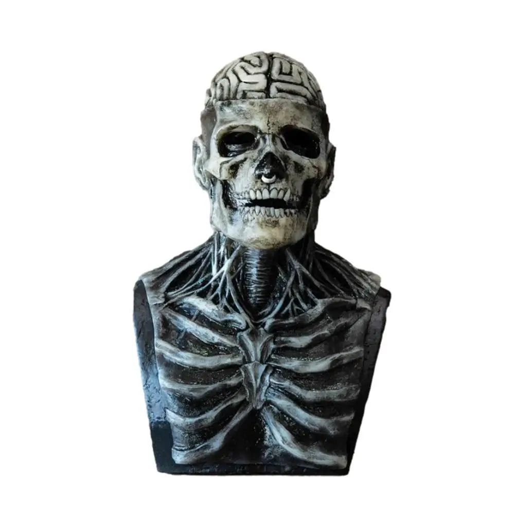 Scary Skull Mask Magic Cap Horror Bare Brain Zombie Latex Mask Halloween Party Masquerade Cosplay Terrible Full Face Headgear
