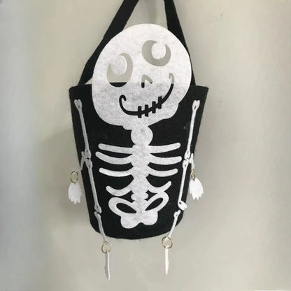 Halloween Theme Candy Bucket Bag Portable Candy Basket Kids Trick or Treat Bucket Halloween Party Decoration Supplies
