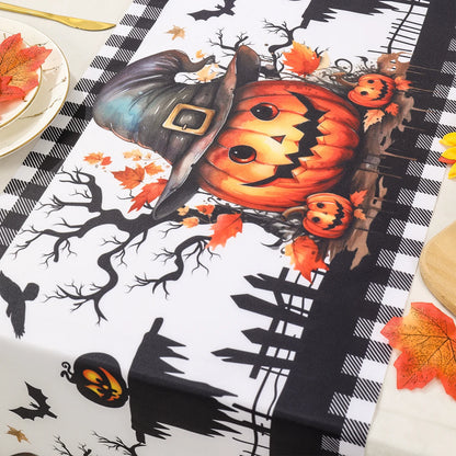 Halloween Table Runner Halloween Party Decoration Kids Favors Spooky Pumpkin Ghost Table Runner Trick or Treat Party Supplies