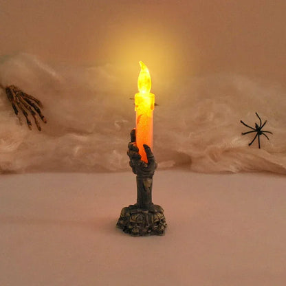 Halloween LED Ghost Candle Light Pumpkin Skeleton Han Light Home Horror Prop Halloween Happy Party Decor Candle Light Gift