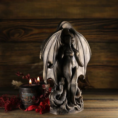 Lilith and Inanna Statue - gothic resin figurine