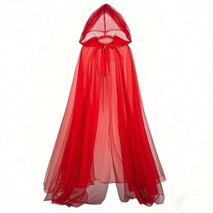 Ghost Costume Hooded Cloak - witch long dress outfit