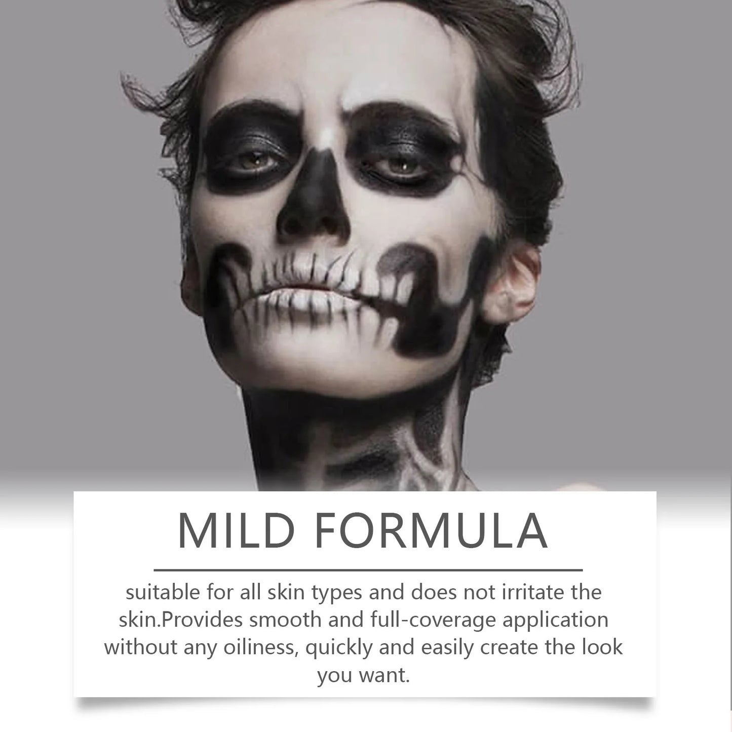 Halloween Black White Eyes Face Body Paint Full Coverage Lighweight Foundation Clown Joker Makeup Waterproof Cream Oil Cosplay