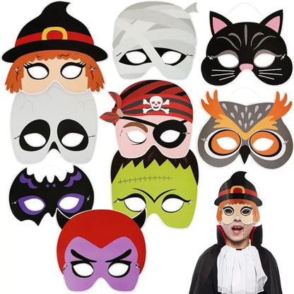 Funny Skull Halloween Paper Mask Cat Ghost Ghost Face Mask Scary Paper Cosplay Mask Cosplay Masquerade