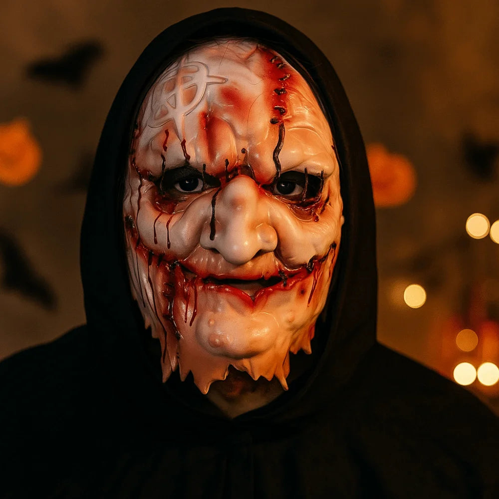 Blood Scar Halloween Witch Mask Facepiece Masquerade Dark Forest Mask Cosplay Old Man Face Scary Killer Devil Mask
