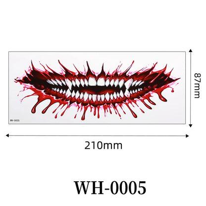 Big Mouth Tattoo Stickers 3D Creepy Lip & Body Decals for Party Makeup Horror DIY Fake Wounds & Scars For Halloween Party Tool