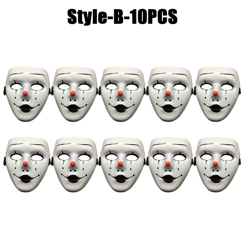 1-10PCS Hand Painted Halloween Masquerade Mask Full Face Scary Party Costume Props for Cosplay Carnival Role Play Festival