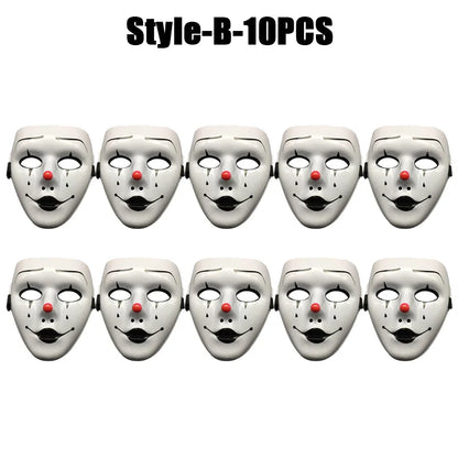 1-10PCS Hand Painted Halloween Masquerade Mask Full Face Scary Party Costume Props for Cosplay Carnival Role Play Festival