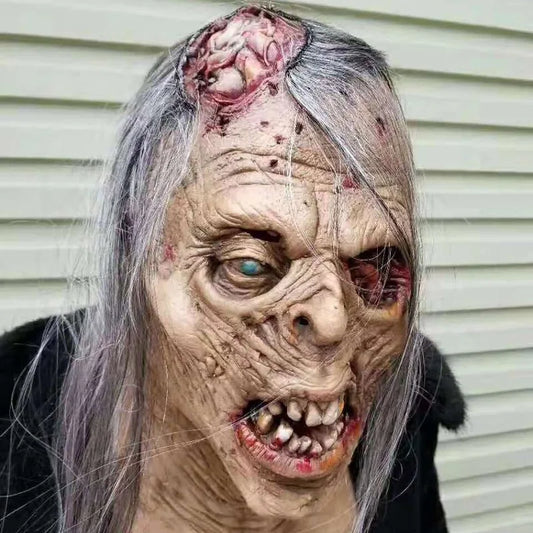 Máscara de Halloween aterradora de zombi, maquillaje de bola, casa embrujada, cámara de zombi, accesorio de truco