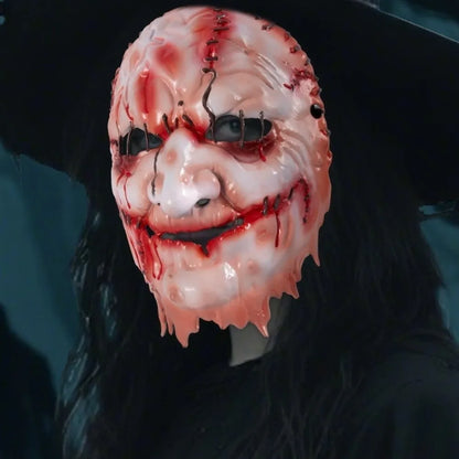 Blood Scar Halloween Witch Mask Facepiece Masquerade Dark Forest Mask Cosplay Old Man Face Scary Killer Devil Mask