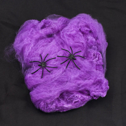 Telaraña blanca para decoraciones de Halloween, telaraña elástica artificial