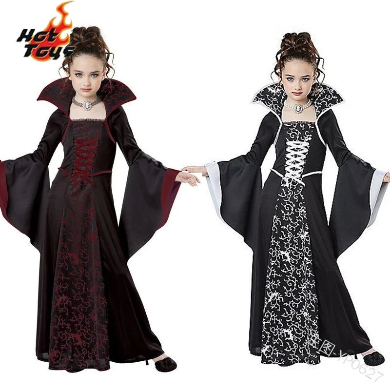 Girls Vampire Witch Costume - kids performance outfit