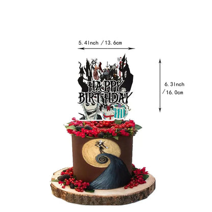 Halloween The Nightmare Before Christmas Birthday Party Decoration Balloon Banner Tableware Cake Topper Party Supplies