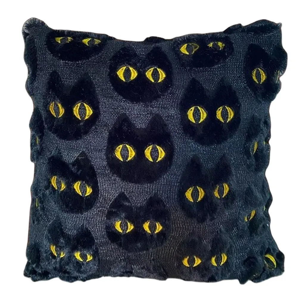 Funda de almohada suave de terror de murciélago fantasma de calabaza de dibujos animados