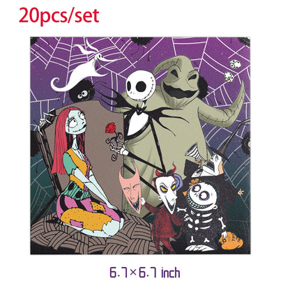 Halloween The Nightmare Before Christmas Birthday Party Decoration Balloon Banner Tableware Cake Topper Party Supplies
