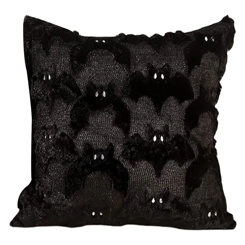 Funda de almohada suave de terror de murciélago fantasma de calabaza de dibujos animados