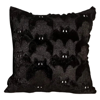 Funda de almohada suave de terror de murciélago fantasma de calabaza de dibujos animados