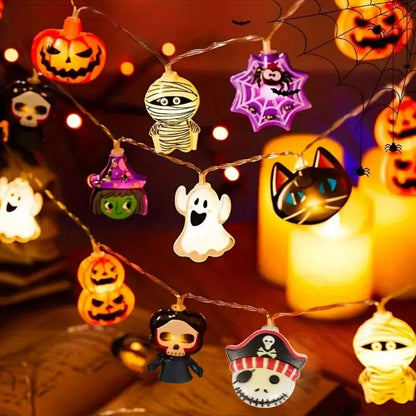 10/20/40 LED Halloween Light String Mummy Pumpkin Ghost Lantern String Ghost Festival Supplies Happy Halloween Party Decor
