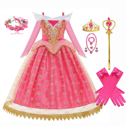 Vestido Aurora Princesa Bella Durmiente Falda Aurora Estilo Extranjero Encaje Súper Hada
