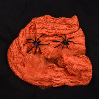 Telaraña blanca para decoraciones de Halloween, telaraña elástica artificial
