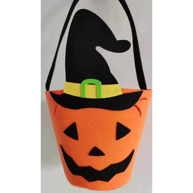Halloween Theme Candy Bucket Bag Portable Candy Basket Kids Trick or Treat Bucket Halloween Party Decoration Supplies