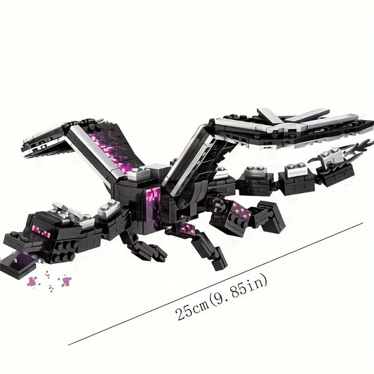 246piezas Bloques de Construcción Modelo Dragón Pixel Negro, Regalos de Halloween, Regalos de Navidad, Regalos de Cumpleaños