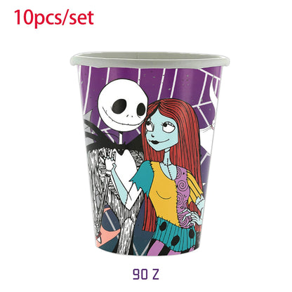 Halloween The Nightmare Before Christmas Birthday Party Decoration Balloon Banner Tableware Cake Topper Party Supplies