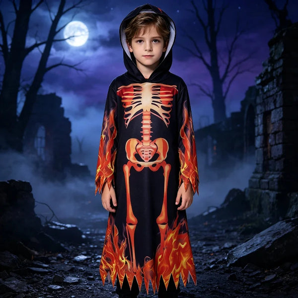 Skeleton Ghost Robe Costume - scary skull cosplay