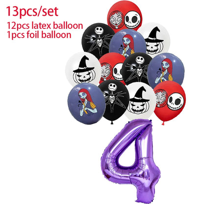 Halloween The Nightmare Before Christmas Birthday Party Decoration Balloon Banner Tableware Cake Topper Party Supplies