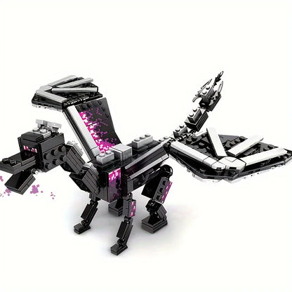 246pcs Black Pixel Dragon Movie Model Building Blocks, Halloween Gifts, Christmas Gifts, Birthday Gifts