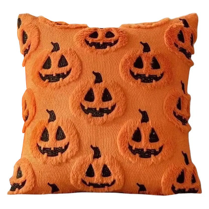 Funda de almohada suave de terror de murciélago fantasma de calabaza de dibujos animados